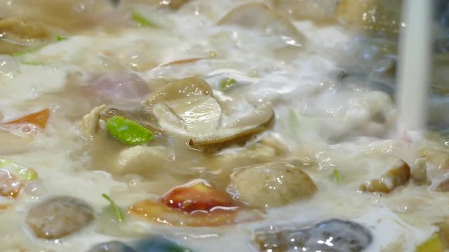 How to cooking Tom kha gai or Thai chicken and coconut soup 
