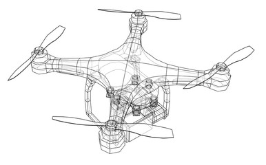 Qadrocopter or drone. Vector