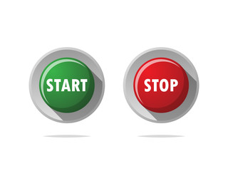 Start and stop button vector isolated