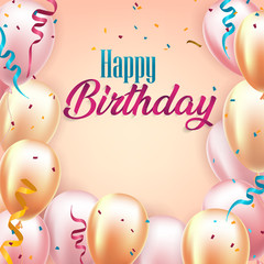 Happy Birthday Greeting Cards Vector Illustration