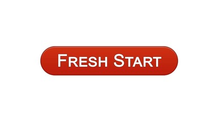 Fresh start web interface button wine red color, business innovation site design