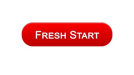Fresh start web interface button red color, business innovation, site design