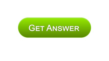 Get answer web interface button green color, online consultation, site design