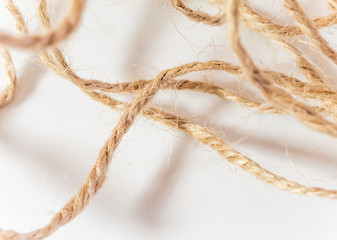 Wrapped Brown rustic hemp rope from the roll