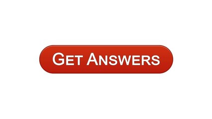 Get answers web interface button wine red color, online consultation site design