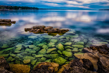 Lake Leman in Geneva on a summer morning