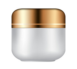 Cosmetic bottle on white background