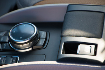 interior of a modern electric car. the car of the future