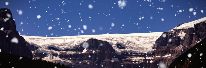 Snow capped mountain on a sunny day