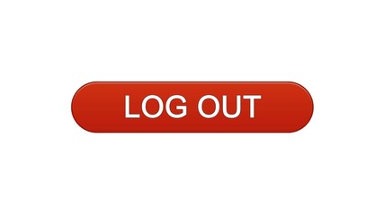 Log out web interface button wine red color, internet site design, application