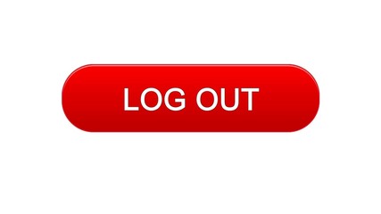 Log out web interface button red color, internet site design, application