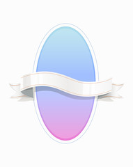 Obraz premium Decorative oval frame with ribbon. Design concept. Vector