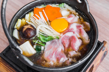 Japanese hot pot set in Japanese restaurant, Japanese Food