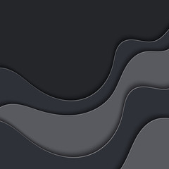 Abstract dark blue wavy background. Dark waves. 
