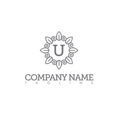 U MODERN LETTER LOGO TEMPLATE