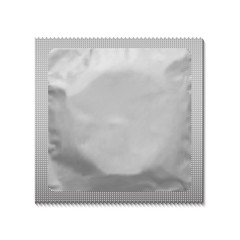 Obraz premium Condom silver blank template. Vector illustration