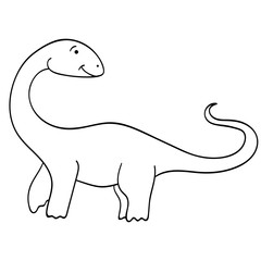 Cute cartoon dinosaur isolated on white background. Vector illustration