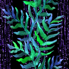 Summer tropical pattern, background with palm leaves.