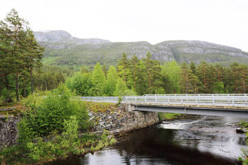 Fototapeta na wymiar Bridge over river, Norway