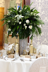 bridge, clear, flowers, fresh, beauty, celebration, people, wedding, table, decor, roses, white, prepared, love, lifestyle, style, 