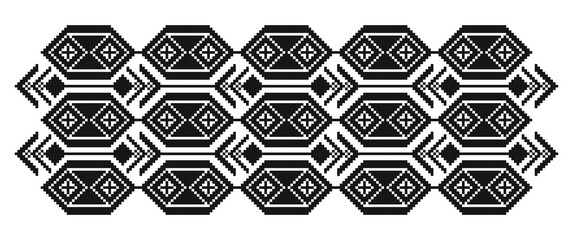 Traditional Romanian folk art knitted embroidery pattern