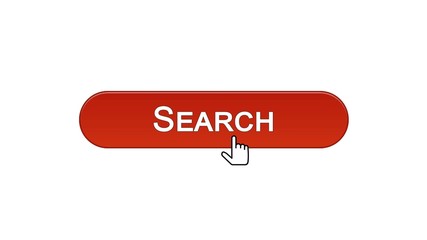 Search web interface button clicked with mouse cursor wine red color, monitoring
