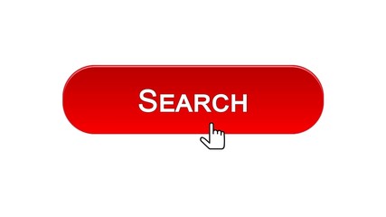 Search web interface button clicked with mouse cursor, red color, monitoring