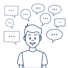 People and social media cartoon vector illustration graphic design