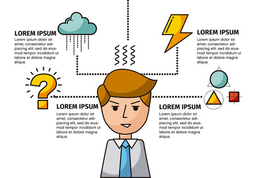 Business Stress Infographic Problem-Solving Concept Illustration Template