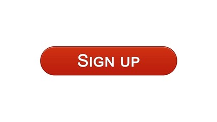 Sign up web interface button wine red color, program authorization, password