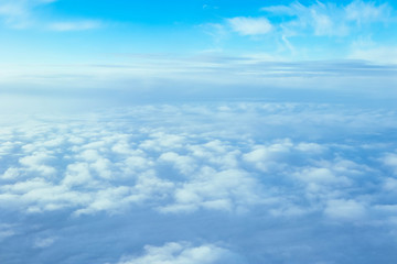 Clouds in the sky, view from the airplane