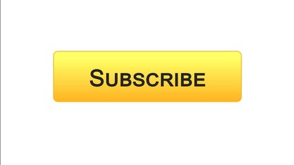 Subscribe web interface button orange color, social network, online advertising