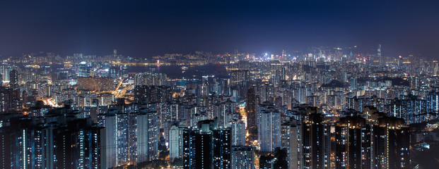 Fototapeta premium Great Cityscape, Night View, Cityscape, Hong Kong