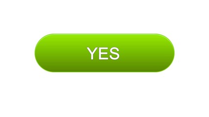 Yes web interface button green color, internet site design, online program