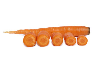Fresh red carrots on a white background
