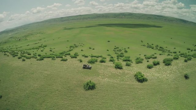 Enduro journey with Buggy car high in the Caucasian high mountains drone 4k