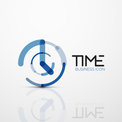 Vector abstract logo idea, time concept or clock business icon