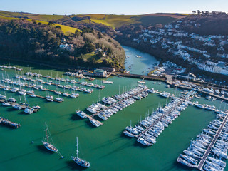 A photograph taken from the air looking at the river Dart from Dartmouth.