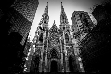 St patrick's cathedral (B&W) - New York City - NYC - USA