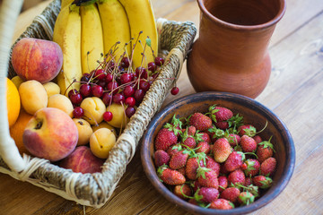 fruits and strawberries