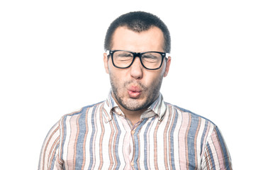 Obraz premium Man eat hot food