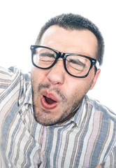 Obraz premium Funny face of young man