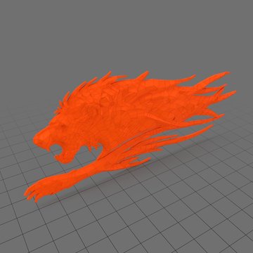 Abstract stylized running lion