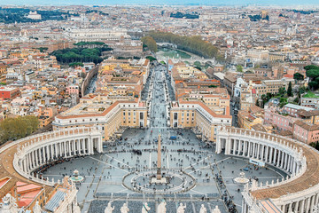 aerial view of Vatican city square 