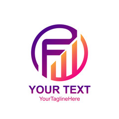 Initial letter FW logo template colorfull circle soowh design for business and company identity