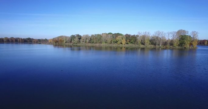 Baggersee Ingolstadt in Bavaria Germany in fall.