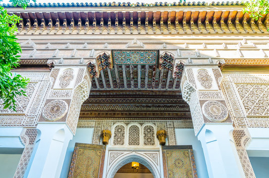  Interior the beautiful Bahia palace  in Marrakesh, Morocco, Africa.