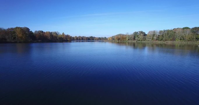Baggersee Ingolstadt in Bavaria Germany in fall.
