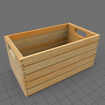 Wooden crate with handles