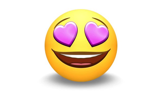 Emoji loop. Happy, love, laugh, wow, neutral, sad, angry faces. An emoticon animates through a range of emotions. White background. Note: All emojis are my own design.